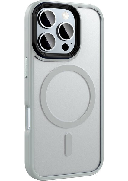 iPhone 16 Pro Max Magsafe Şarj Özellikli Mat Arka Yüzey Sert + Silikon Flet Kapak & Kılıf