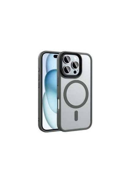 iPhone 16 Pro Max Magsafe Şarj Özellikli Mat Arka Yüzey Sert + Silikon Flet Kapak & Kılıf