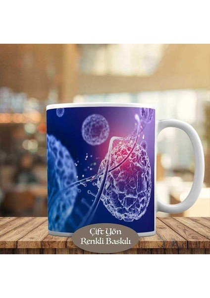 Virüs Hücreleri ve Dna Molekülü Tıbbi Kupa Bardak HEDIYELIK-8470