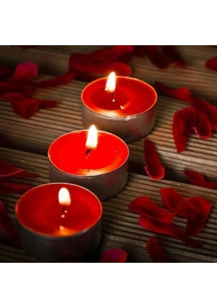 100 Adet Kırmızı Tea Light Kırmızı Mum Kırmızı Tealight Mum Tea Light Mum Sevgililer Gününe Özel Mum