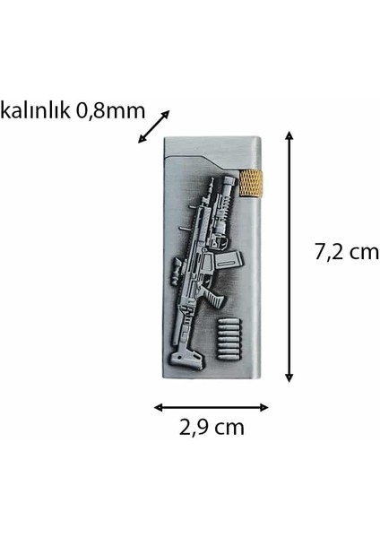 Kendinden Kabartmalı Askeri Tüfek Mermi Tasarımlı Çakmak 1 Adet