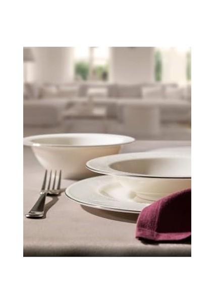 - Coco Relief 6 Kişilik 24 Parça Yemek Takımı - Beyaz/gümüş