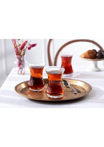 - 6'lı Büyük Ince Belli Çay Bardağı