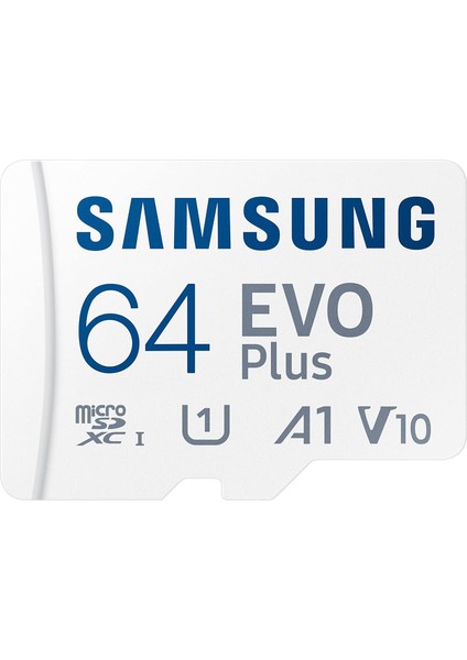 Evo Plus 64GB Sdxc U1 Sınıf 10 A1 130MB/S Micro Sd Bellek Kartı Adaptörlü 2021 Sürümü (MB-MC64KA/EU)