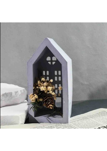 Iskandinav Ev Mumluk,2li Büyük boy Beton Dekoratif Mumluk, Tealight Ev Mumluk, Dekoratif, dekoratif aydinlatma, ramazan dekor indirimleri