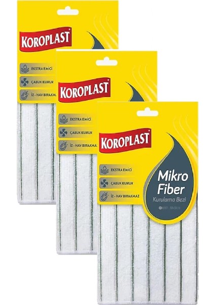 Mikrofiber Kurulama Bezi 30 x 30 cm x 3 Adet