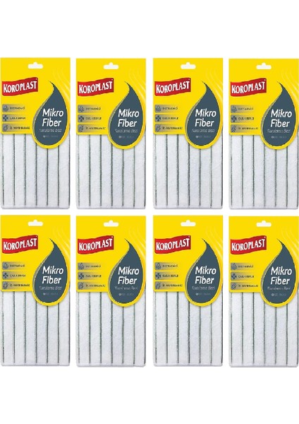 Mikrofiber Kurulama Bezi 30 x 30 cm x 8 Adet