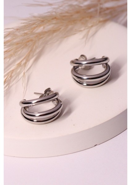 3'lü Halka Küpe Silver