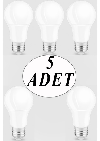 CLA36 E27 Duylu 9 Watt Beyaz Işık LED Ampul 5 Adet