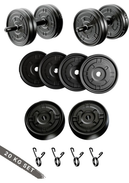 20KG Mocca Diamond 20 kg Dambıl Seti Ağırlık ve Vücut Geliştirme Aleti 20 kg (20 kg Plaka Ağırlığı)