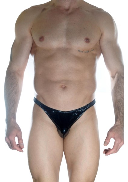 Erkek Arkası Büzgülü Siyah Lame Brazillian Slip modelleri
