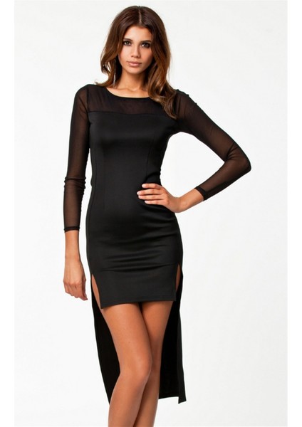 Hediye Cantam B100775 Uzun Kısa Moda Elbise
