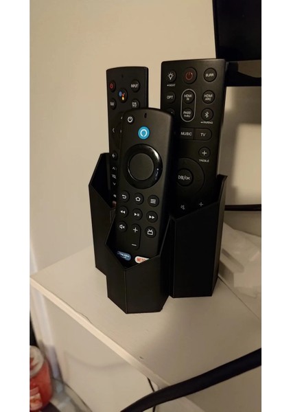 3 Gözlü Kumanda Organizer Standı Uzaktan Kumanda Düzenleyici Tv Kumandalık Modern