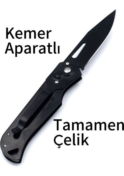 Kamp Kilitli Açılan Çakı 20 cm Kemer Aparatlı Tamamen Çelik