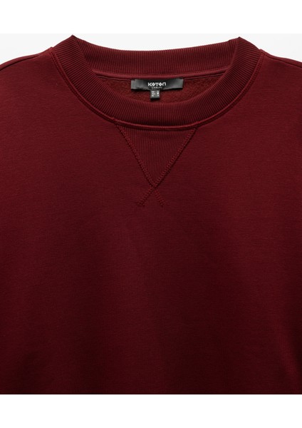 Bisiklet Yaka Dikiş Detaylı Şardonlu Pamuk Karışımlı Basic Sweatshirt modelleri