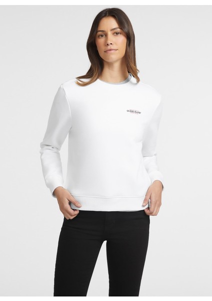 Klasik Yaka Beyaz Kadın Sweatshırt Gj Cn Reg Mını Amerı - Organıc Co/p fiyatları