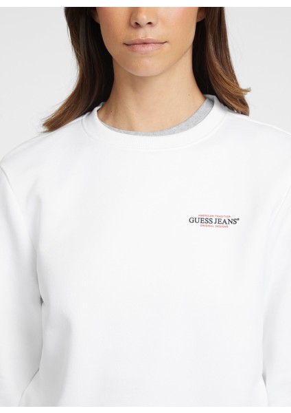 Klasik Yaka Beyaz Kadın Sweatshırt Gj Cn Reg Mını Amerı - Organıc Co/p modelleri