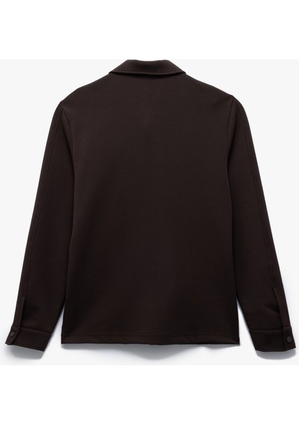 Uzun Kollu Pamuk Karışımlı Fermuarlı Sweatshirt
