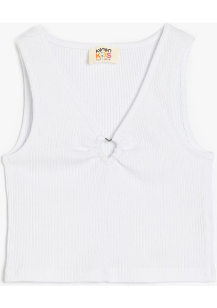 Pamuklu V Yaka Kolsuz Basic Crop Atlet