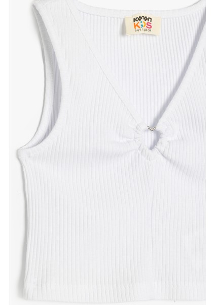 Pamuklu V Yaka Kolsuz Basic Crop Atlet modelleri