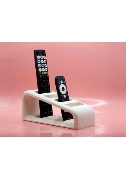Kumanda Organizer Standı Uzaktan Kumanda Düzenleyici 4 Tv Kumandalık Modern Beyaz