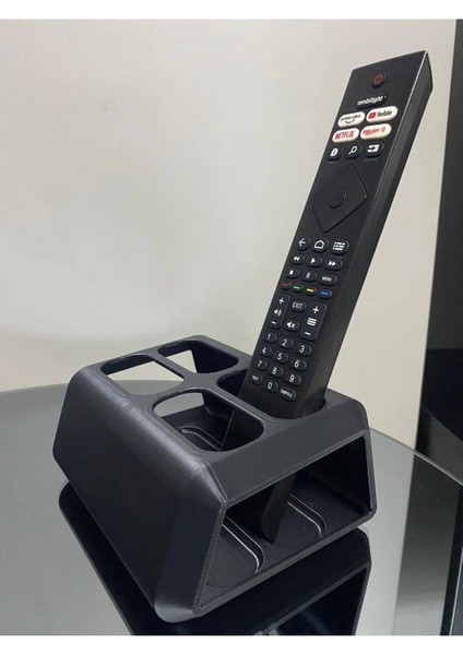 Dekoratif Kumanda Organizer Standı Uzaktan Kumanda Düzenleyici Tv Kumandalık Modern Siyah
