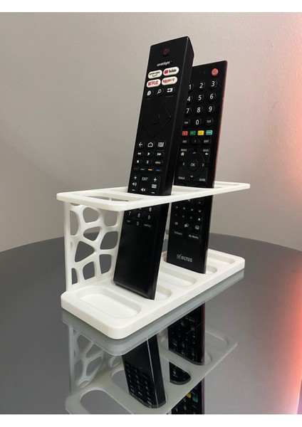 5 Gözlü Kumanda Organizer Standı Uzaktan Kumanda Düzenleyici Tv Kumandalık Modern Beyaz