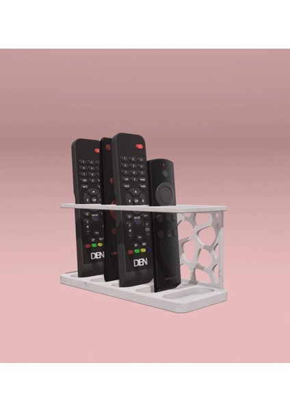 Kumanda Organizer Standı Uzaktan Kumanda Düzenleyici 2 Tv Kumandalık Modern Beyaz
