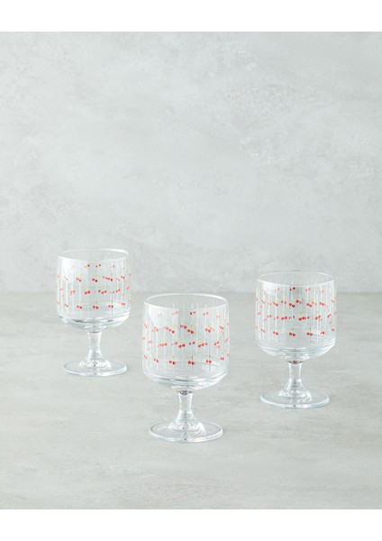 Cherries Cam 3'lü Cup 300 ml Kırmızı