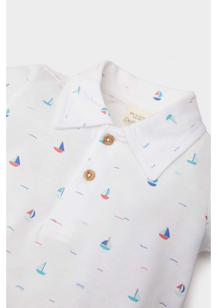 Erkek Bebek Polo Yaka Deniz Baskılı Pike Kısa Kollu Tişört E4776A525SM fiyatları