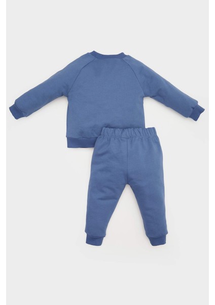 Erkek Bebek 2'li Takım Baskılı Sweatshirt Esnek Belli Eşofman Altı D2599A525SP