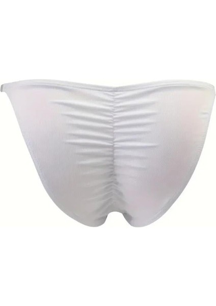 Erkek Beyaz Büzgülü Slip Iç Giyim