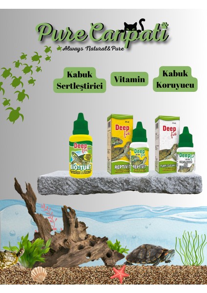 Kaplumbağa Bakım Seti(Vitamin, Su Düzenleyici)