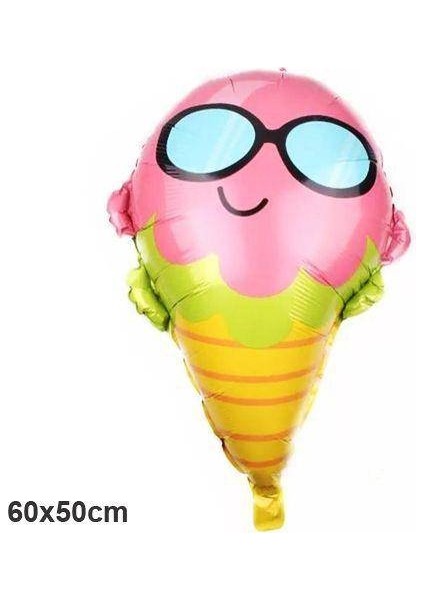 Gözlüklü Dondurma Folyo Balon 60 x 50 cm