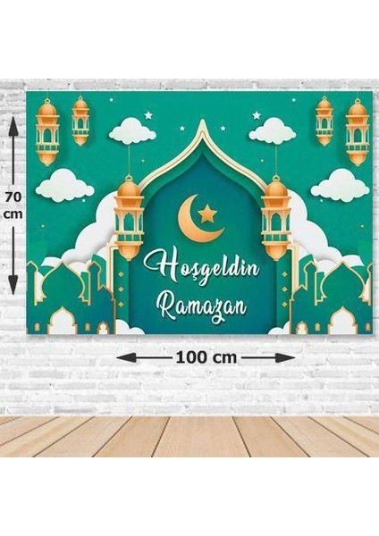 Hoş Geldin Ramazan Afiş Yeşil 70*100 cm