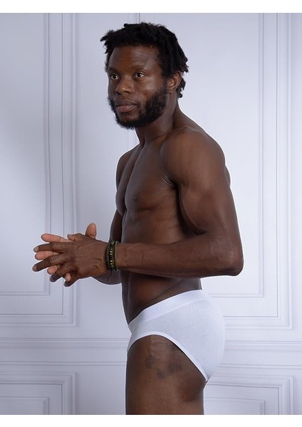 Us Polo Assn Modal-Pamuk Kumaş Beli Lastikli Erkek Slip Külot 3'lü Paket 80177-USP Beyaz