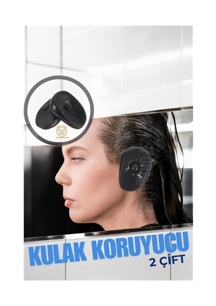 Kulak Koruyucu Saç Boyası Şampuan Kesim İçin 2 Takım