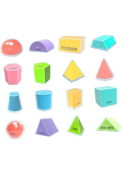 16PCS Geometrik Katı Matematik Öğretmeni Için Matematik Manipülatifleri Çocuklar Malzemeleri (Yurt Dışından) modelleri