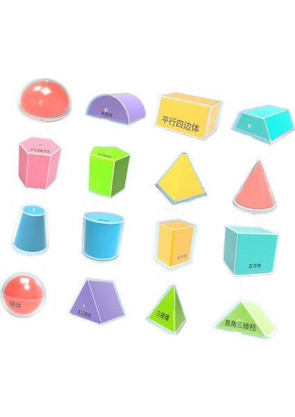 16PCS Geometrik Katı Matematik Öğretmeni Için Matematik Manipülatifleri Çocuklar Malzemeleri (Yurt Dışından) fırsatları