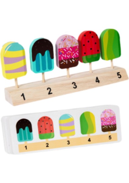 Çocuklar Için Ahşap Kı Için Öğ Erkekler 3 4 5 Yaşında Popsicle (Yurt Dışından)