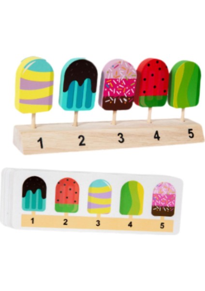 Çocuklar Için Ahşap Kı Için Öğ Erkekler 3 4 5 Yaşında Popsicle (Yurt Dışından)