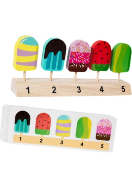 Çocuklar Için Ahşap Kı Için Öğ Erkekler 3 4 5 Yaşında Popsicle (Yurt Dışından)