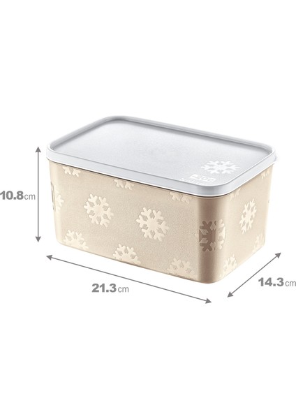 4'Lü Set No Frost Saklama Kabı Latte 2600 ML