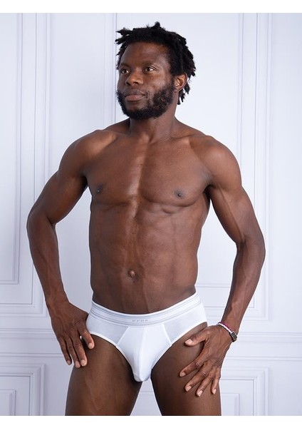 Tekli Micro-Modal Erkek Stretch Slip Külot 052-ERS Beyaz
