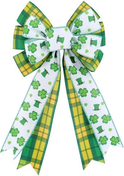 Shamrock Bowknot Partisi Malzemeleri Front Door St 's Day Çelenk (Yurt Dışından) modelleri