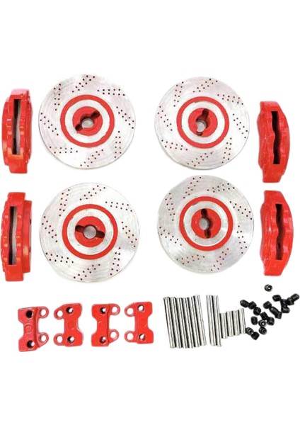 Tam Metal Rc Trx4/6 Parça Kırmızı Için Kaliperler ile Fren Disk Kiti Simulate (Yurt Dışından)