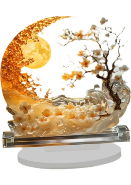 Masaüstü Akrilik Ay Dekorasyon Şenlikli Atmosfer Kavisli Ay Dekorasyonu (Yurt Dışından) modelleri