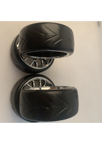Tamiya TT01 TT02 Hsp Hpı Otomobil Kamyonları Için 4x Tekerlek Jantlar ve Lastikler Beyaz Yükseltme (Yurt Dışından)