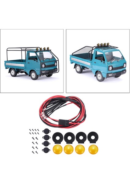 Metal Yükseltmeleri Çatı Işığı Pil Kutusu Wpl D12 Rc Kamyon Aksesuar Çatı Sarı Sarı (Yurt Dışından)
