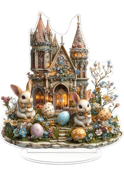2d Paskalya Kalesi Tavşanı Heykeli Şömine Tezgahı Rafı Için Paskalya Dekoru (Yurt Dışından) fiyatları